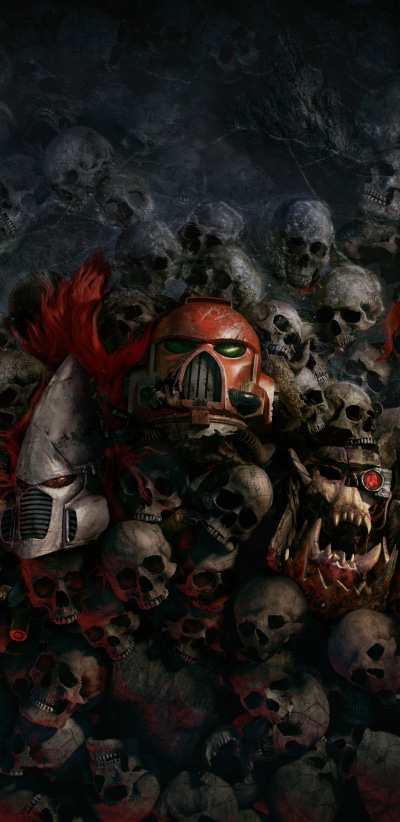 Video Game Warhammer 40,000: Dawn of War III, Skull, Dark, 1440x2960