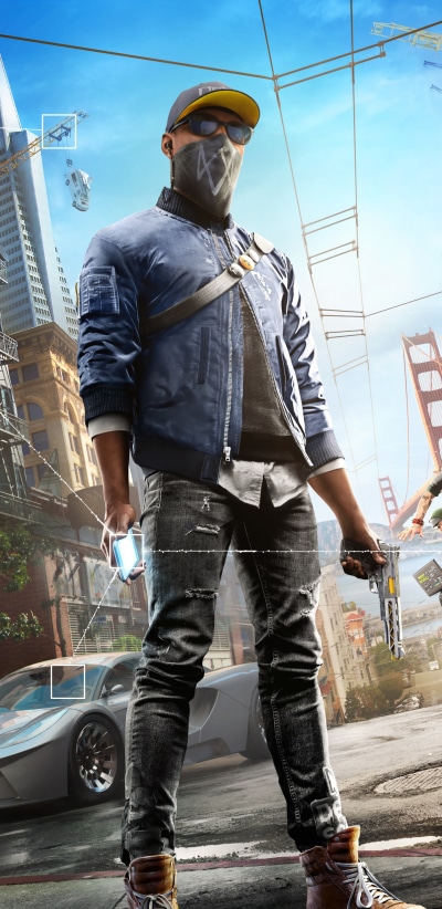 Video Game Watch Dogs 2, Marcus Holloway, San Francisco, 1440x2960