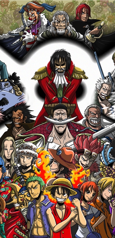 Anime One Piece, Edward Newgate, Dragon Monkey D., Buggy (One Piece), Basil Hawkins, Eustass Kid, 1440x2960