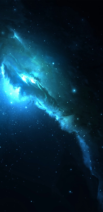 Sci Fi Nebula, Blue, Space, 1440x2960