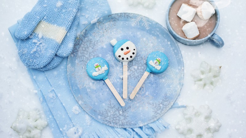 snow, winter, candies, chocolate, drink, 4k