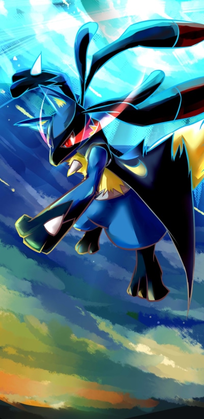Anime Pokémon, Lucario (Pokémon), Blaziken (Pokémon), 1440x2960