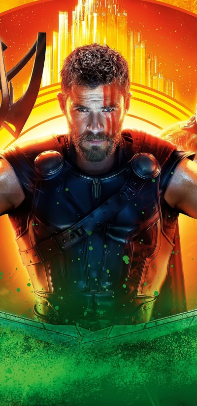 Movie Thor: Ragnarok, Heimdall (Marvel Comics), Grandmaster (Marvel Comics), Chris Hemsworth, Cate Blanchett, Anthony Hopkins, 1440x2960