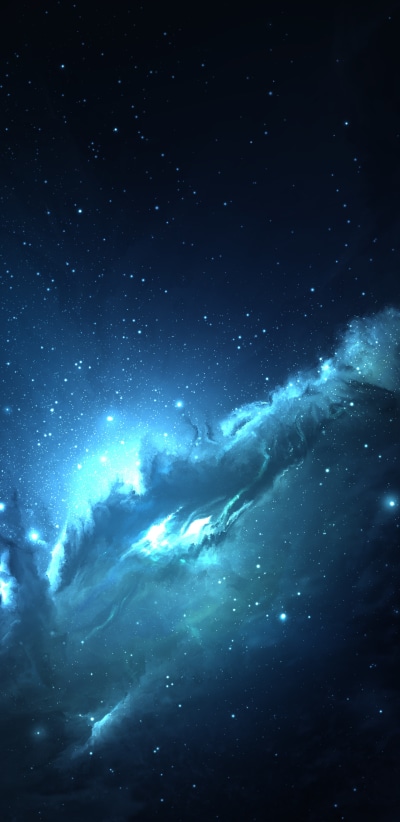 Sci Fi Nebula, Blue, Space, 1440x2960