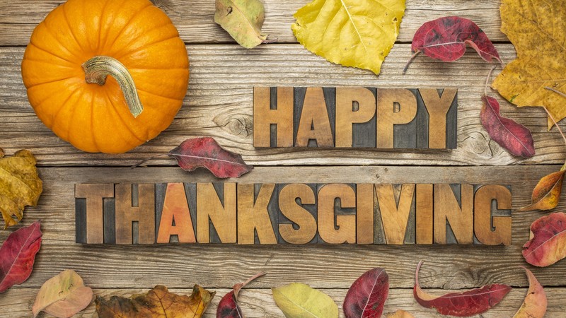 Thanksgiving Day, pumpkin, leaves, 4K