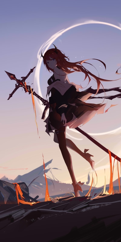 Video Game Arknights, Surtr (Arknights), 1440x2880