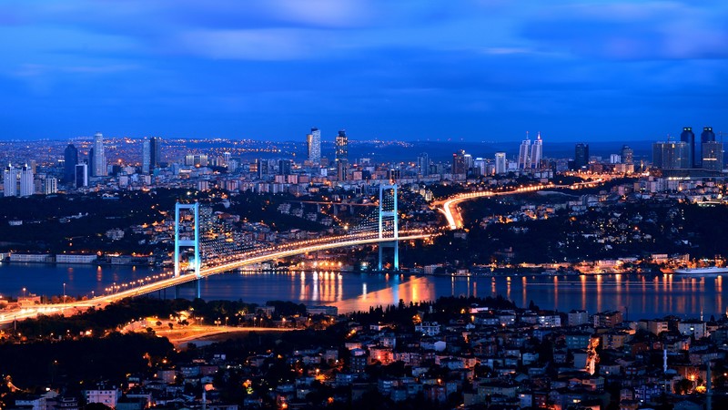 Turkey, Istanbul, night, 4k