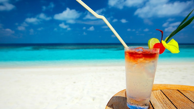 cocktail, beach, 4K