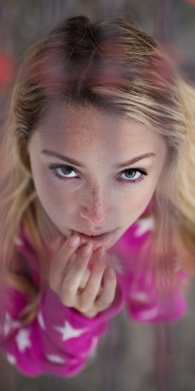 Women Model, Green Eyes, Freckles, Blonde, 1440x2880
