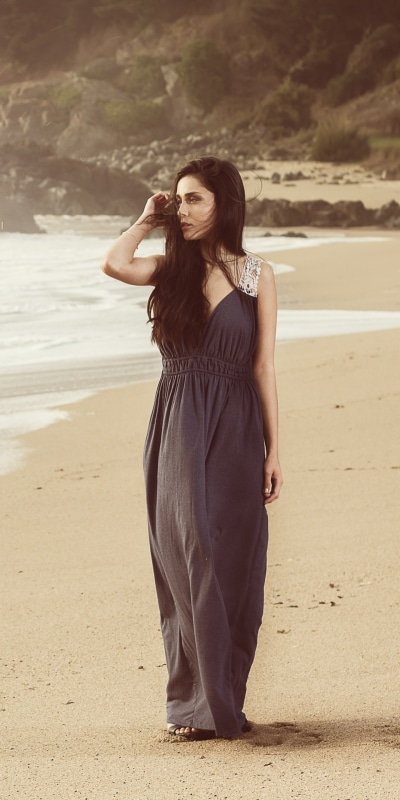 Women Model, Dress, Sand, Brunette, Mood, Beach, 1440x2880