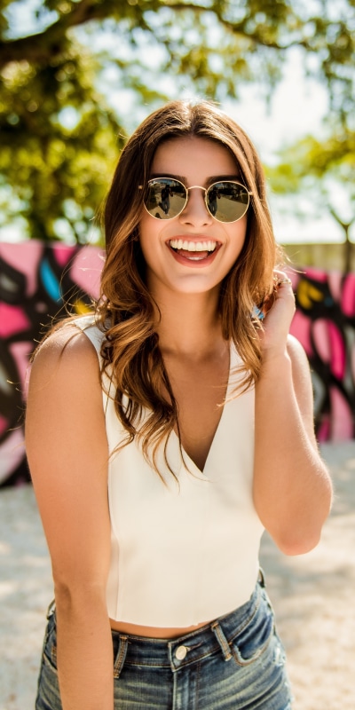 Women Model, Smile, Sunglasses, 1440x2880
