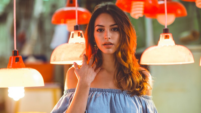 Celine Farach, beauty, redhead, 4K