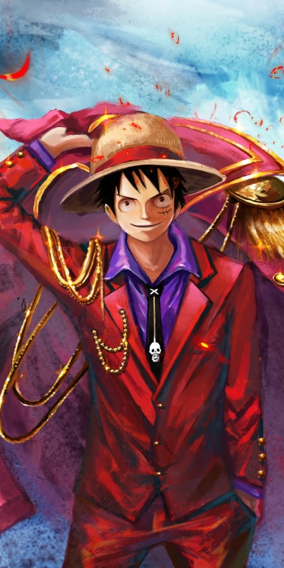 Anime One Piece, Monkey D. Luffy, 1440x2880