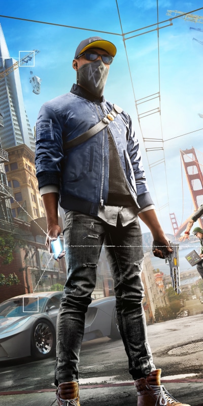 Video Game Watch Dogs 2, San Francisco, Marcus Holloway, 1440x2880
