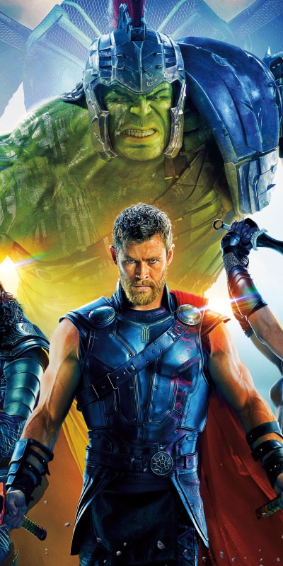 Movie Thor: Ragnarok, Hulk, Thor, Tessa Thompson, Chris Hemsworth, Loki (Marvel Comics), 1440x2880
