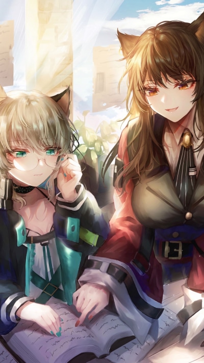 Video Game Arknights, Skyfire (Arknights), Mint (Arknights), 1440x2560