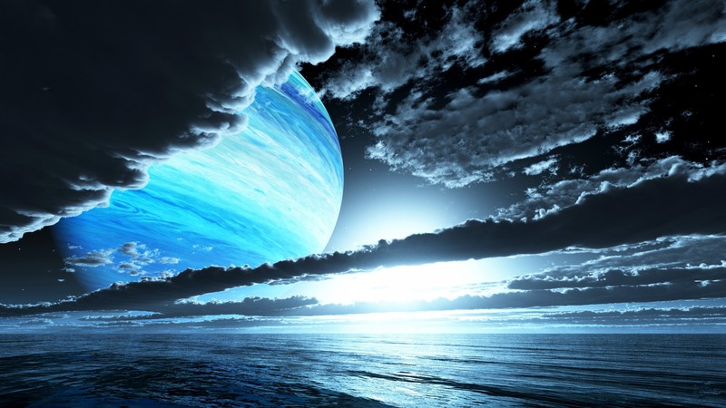 planet, clouds, ocean, 4k