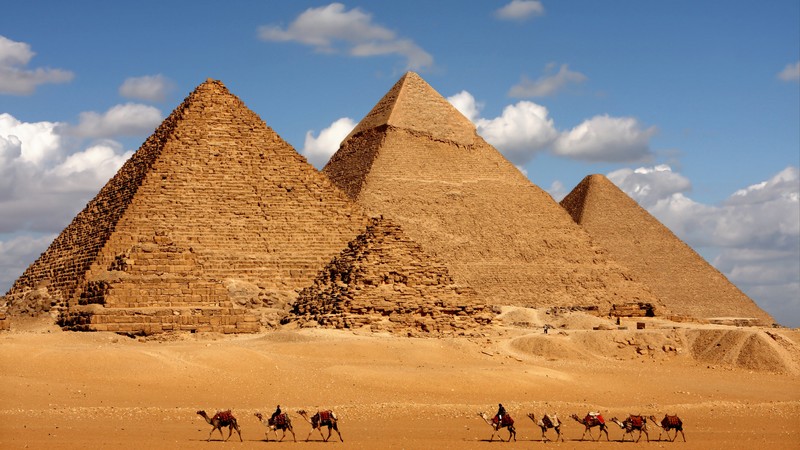 Egypt, pyramid, camel, 4K