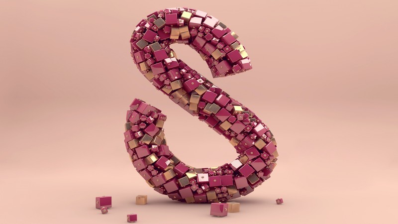 letter, typography, abstract, 3D, 4k