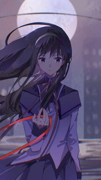 Anime Puella Magi Madoka Magica, Homura Akemi, 1440x2560
