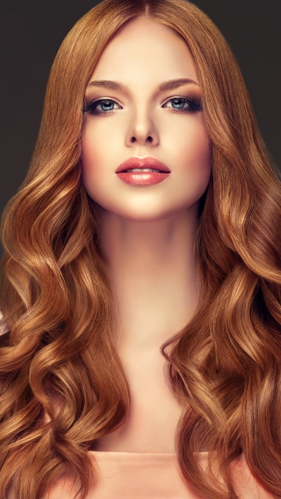 Women Model, Blue Eyes, Redhead, Lipstick, Long Hair, 1440x2560