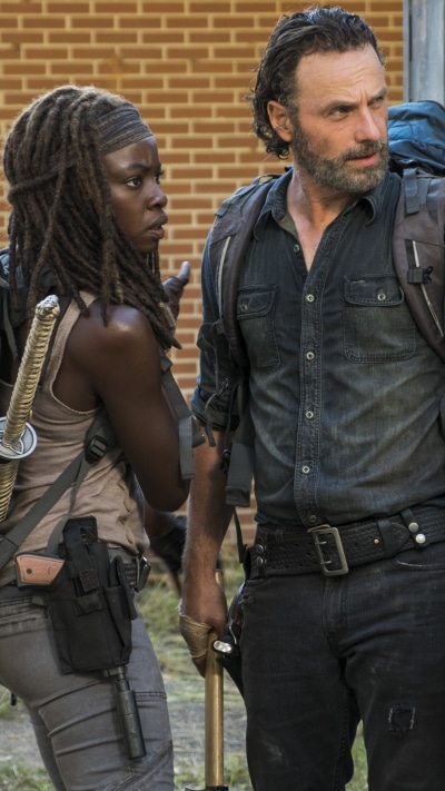 TV Show The Walking Dead, Rick Grimes, Michonne (The Walking Dead), Danai Gurira, Andrew Lincoln, 1440x2560