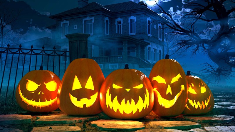 Halloween, pumpkin, 4k