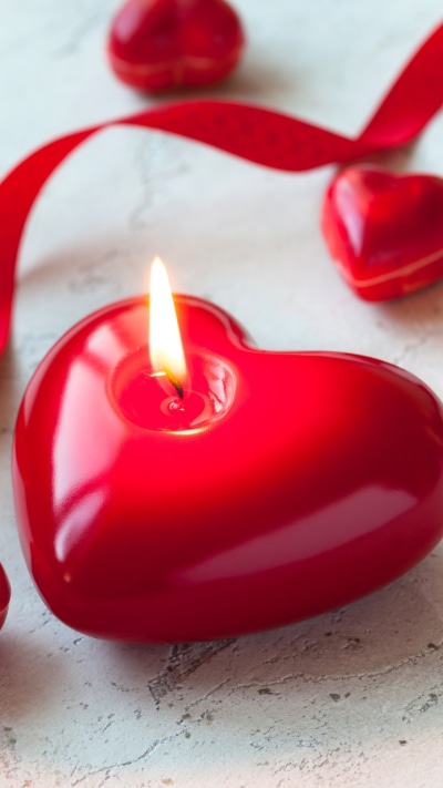 Photography Candle, Romantic, Heart-shaped, Love, 1440x2560