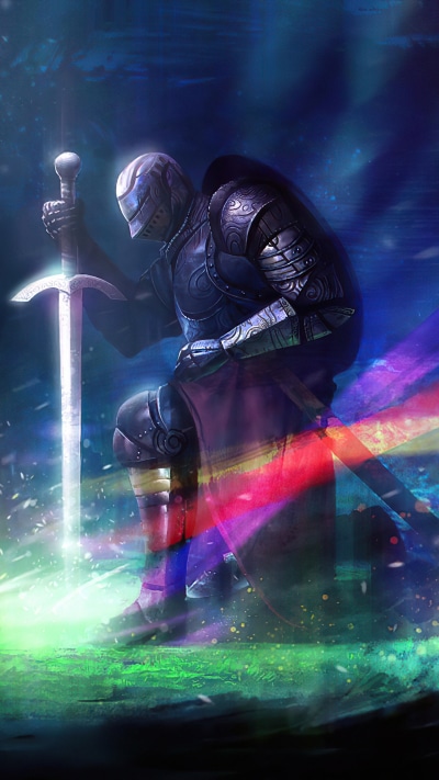 Fantasy Knight, Sword, Warrior, Armor, 1440x2560