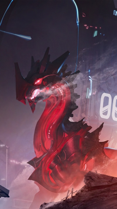 Fantasy Dragon, Woman Warrior, 1440x2560