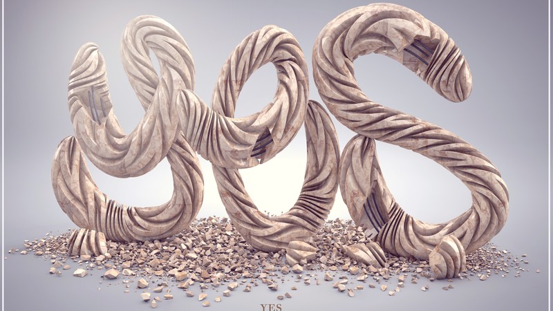 typography, abstract, 3D, 4k