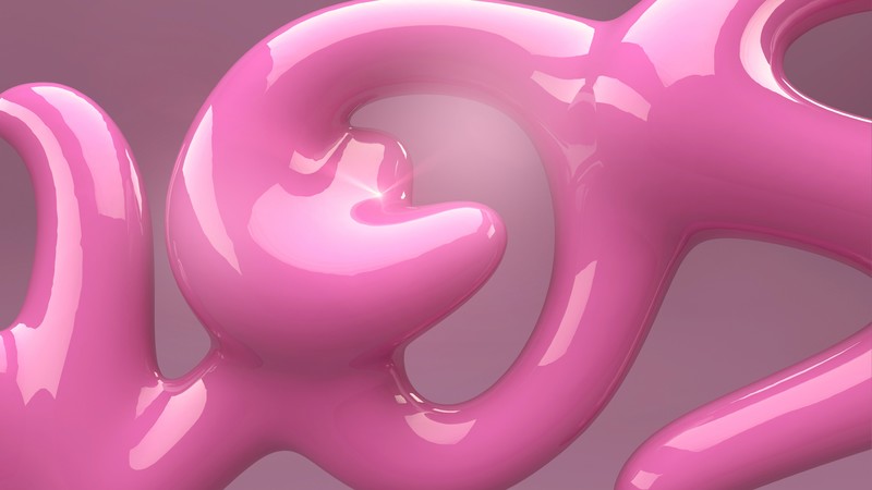 abstract, 4k, font, typography, pink, shape, 3D