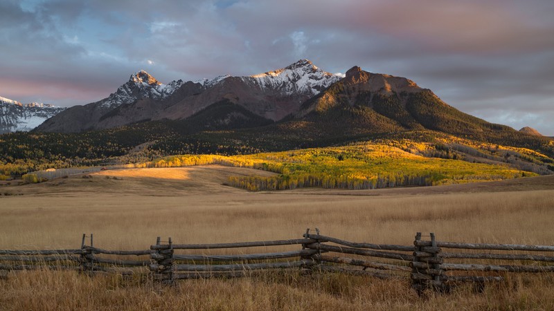 field, mountains, USA, Colorado, 4k