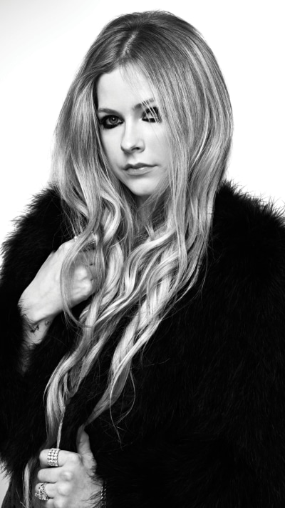 Music Avril Lavigne, Canadian, Singer, Long Hair, Monochrome, 1440x2560