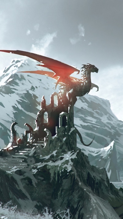 Fantasy Dragon, Ruin, 1440x2560