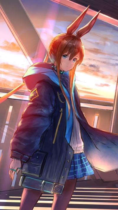 Video Game Arknights, Coat, Long Hair, Animal Ears, Amiya (Arknights), Blue Eyes, 1440x2560