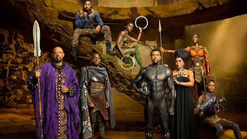 Black Panther, Chadwick Boseman, Michael B. Jordan, Angela Bassett, 4k