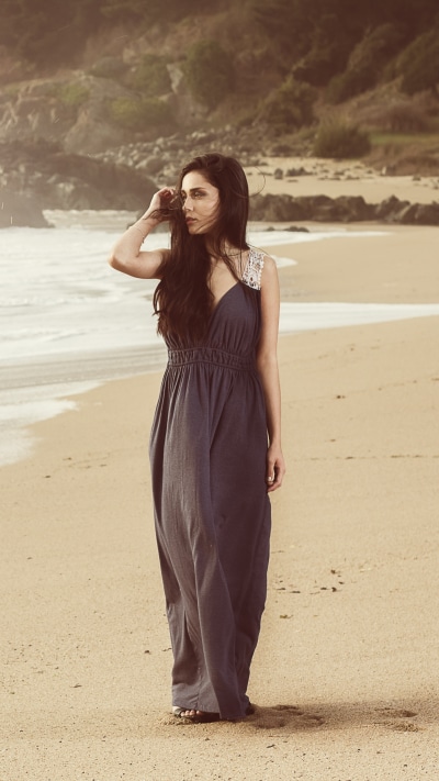 Women Model, Brunette, Dress, Beach, Mood, Sand, 1440x2560