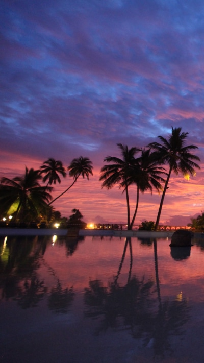 Photography Sunset, Pool, Resort, Cloud, Bora Bora, Reflection, 1440x2560