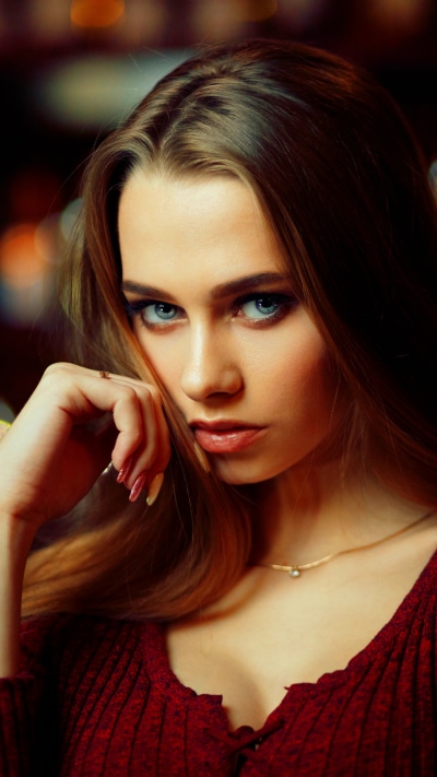Women Model, Brunette, Blue Eyes, 1440x2560