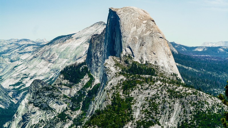 Half Dome, mountain, Yosemite, National Park, California, forest, 4K