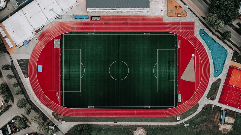 stadium, top view, treadmill, 4k