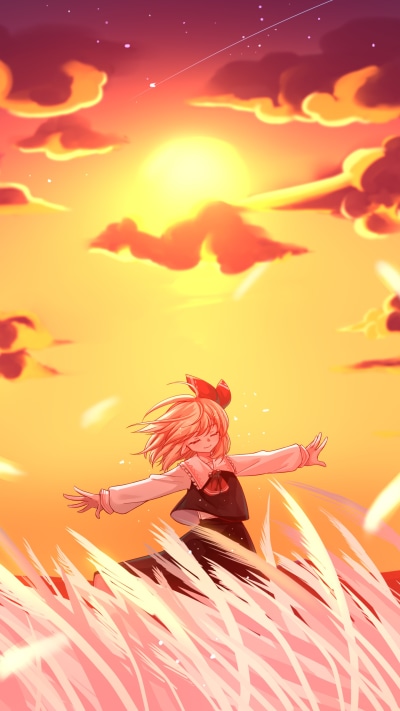 Anime Touhou, Blonde, Rumia (Touhou), 1440x2560
