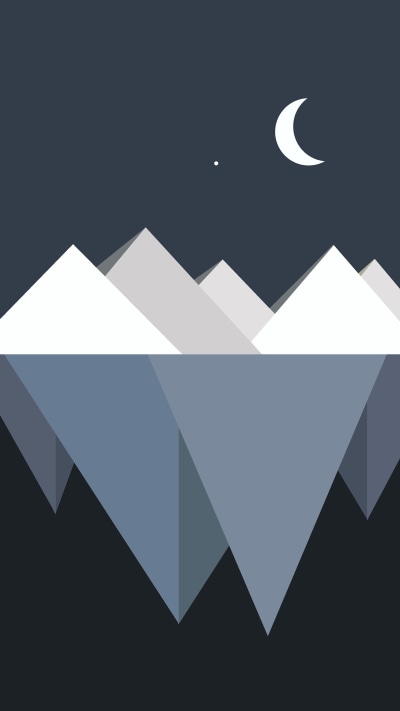 Artistic Minimalist, Moon, Iceberg, Water, 1440x2560