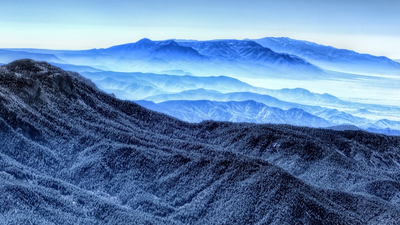 mountains, blue, 4k