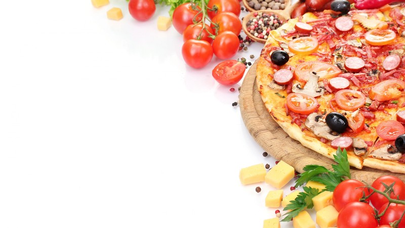 pizza, tomato, 4K