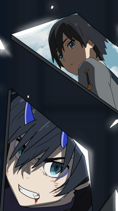 Anime Darling in the FranXX, Zero Two (Darling In The FranXX), Hiro (Darling In The FranXX), 1440x2560