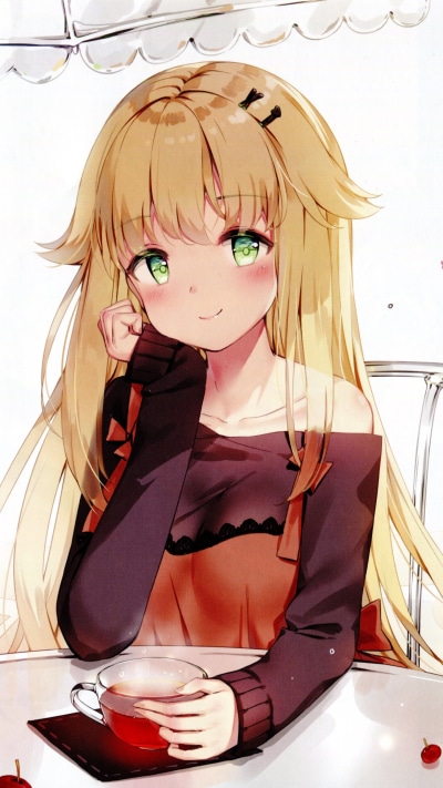 Anime Azur Lane, Blonde, Long Hair, Aurora (Azur Lane), Green Eyes, 1440x2560