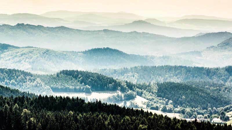 foggy, mountains, 4k