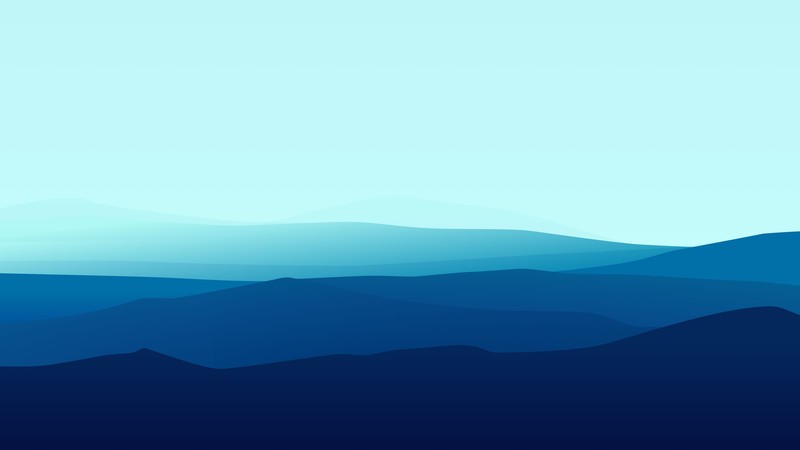 landscape, flat, 4k, fog, forest, blue